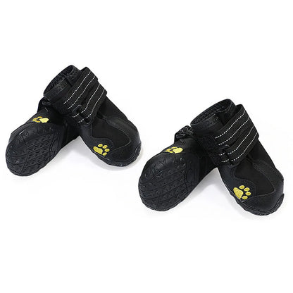 Waterproof Dog Shoes Anti-Slip Rubber Dog Booties for Summer Hot Pavement Winter Snow Dog Boots Paw Protector Reflective 4pcs