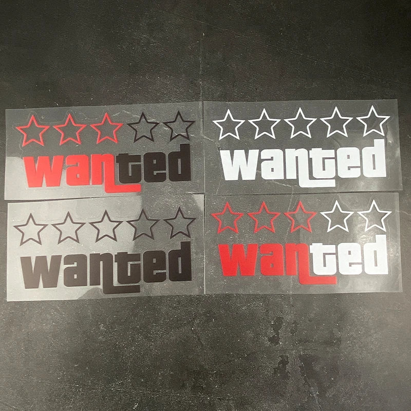 Pentagram Wanted Motorcycle Stickers Waterproof DIY Motorbike Fuel Tank Helmet Box Car Window Trunk Body Durable Vinyl Decals