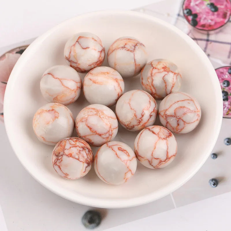 16mm Natural Crystal Ball No Hole Beads, Polished Agate Gemstone Sphere Bulk for DIY Jewelry Crafts Home Decor Gifts