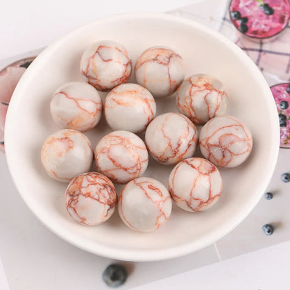 16mm Natural Crystal Ball No Hole Beads, Polished Agate Gemstone Sphere Bulk for DIY Jewelry Crafts Home Decor Gifts