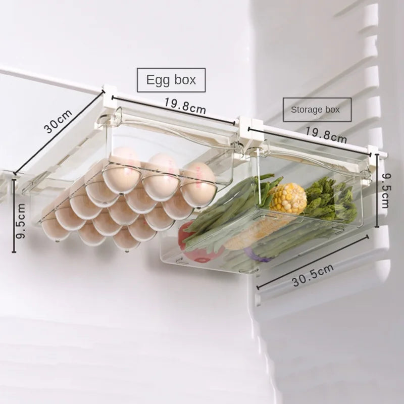 Refrigerator egg storage box, drawer style food and fruit storage box egg rack, egg holder, household plastic fresh-keeping box