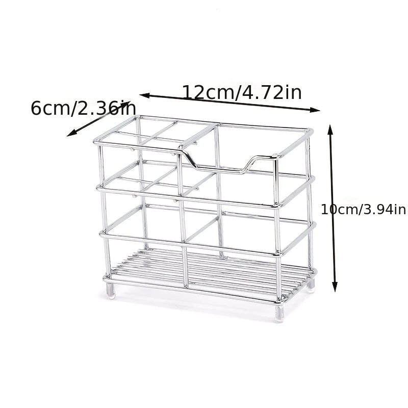 5-Slot Stainless Steel Toothbrush Holder - Space-Saving Freestanding Design, No Installation Required, Ideal for  Bathrooms
