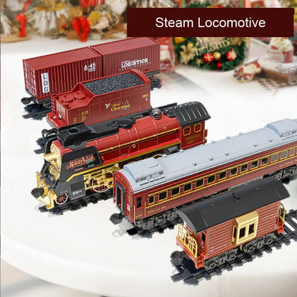 Vintage Steam Train Track Accessories Simulation Electric Train Model Retro Track Train Boy Toys Gift For Kids