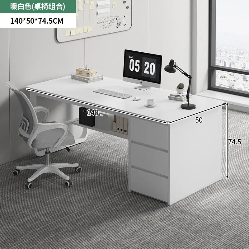 Bedroom Computer Desk Desktop Desk Chair Combination With Drawers Office Desks White Gaming Workstations Escritorio Furniture