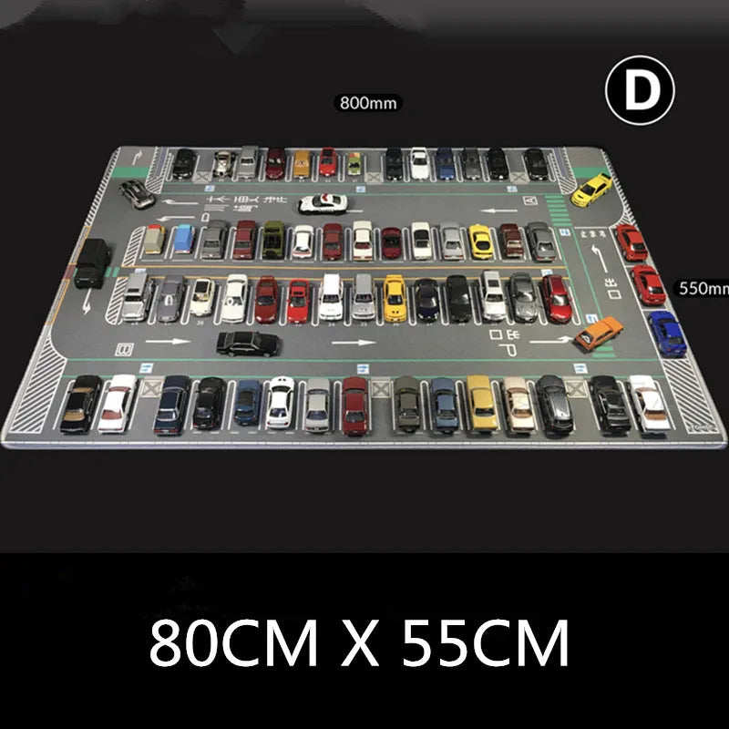 80CM 1:64 Scale Model Car Scene Mat Large Parking Lot Mat for Diecast Vehicle Scene Display Toy Mouse Pad Scene Show Toy