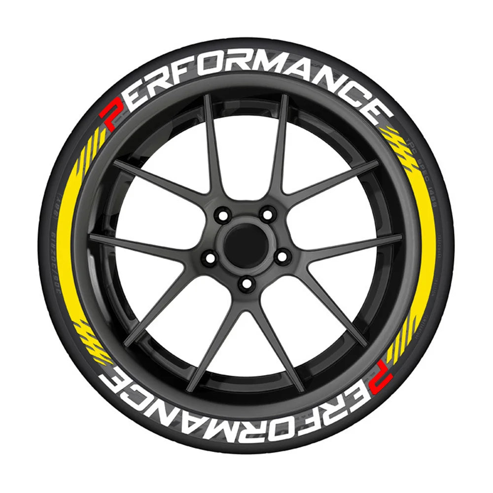 8Pcs/Lot Car Tire Decor Stickers Car Tuning Universal 3D Permanent PVC Joined Stickers Automotive Label Letters for Performance