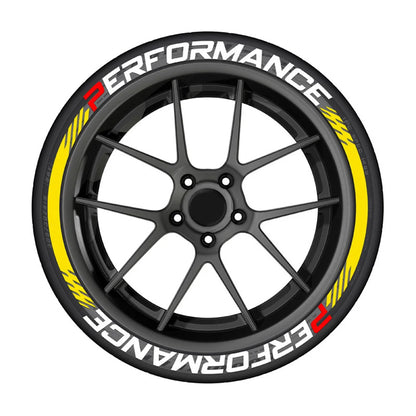 8Pcs/Lot Car Tire Decor Stickers Car Tuning Universal 3D Permanent PVC Joined Stickers Automotive Label Letters for Performance