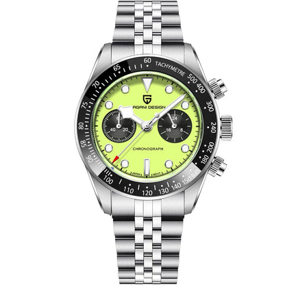 2026 New PAGANI DESIGN Panda Mens Watches Fluorescent Green Quartz Watch Men Speed Sports Chronograph Man AR Sapphire Waterproof