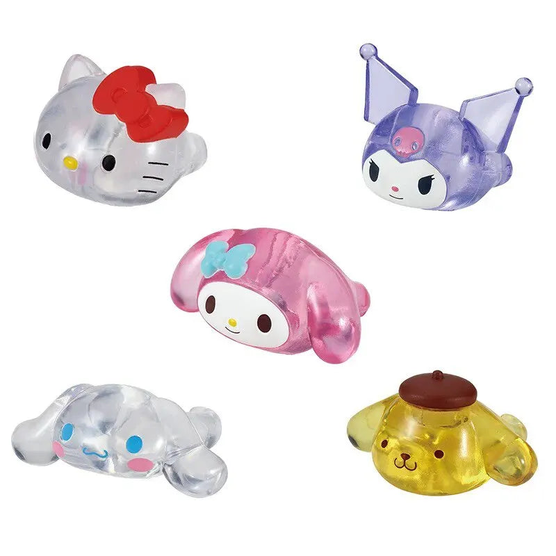 Genuine Sanrio Hello Kitty My Melody Kuromi Cinnamoroll Anime Figures Cartoon Ring Model Toy Collection Decoration Gifts