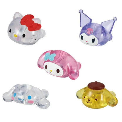Genuine Sanrio Hello Kitty My Melody Kuromi Cinnamoroll Anime Figures Cartoon Ring Model Toy Collection Decoration Gifts