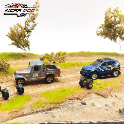 1/64 Wheels Fixed Rubber Tires All Terrain for Toy Model Diecast Cars Refitting Parts for MINIGT (5 Sets for 5 Cars)