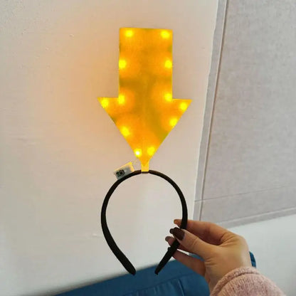 1PCSUnique Arrow Light Headband Funny Question Mark Hair Band Christmas Favors Girl Headgear Holiday Hair Hoop Costume Headpiece