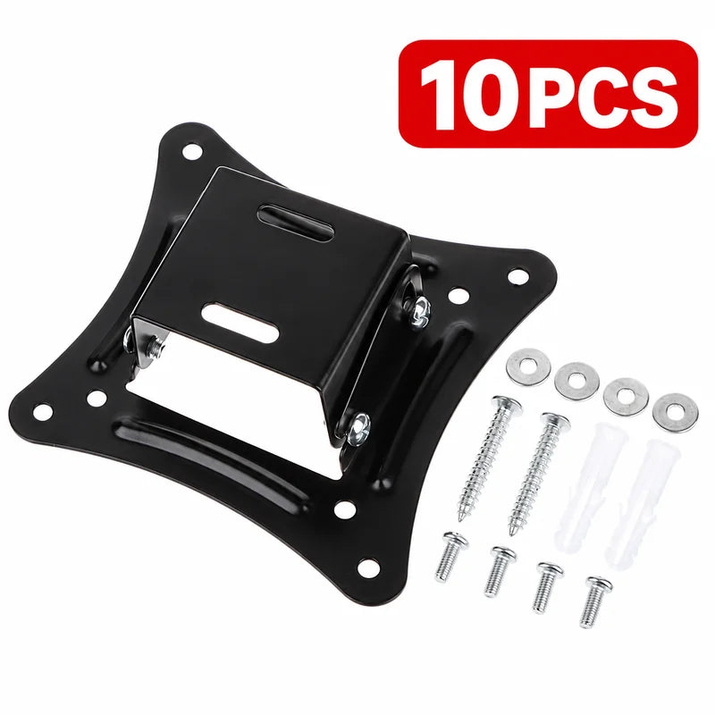 1Set 14-27Inch TV Mounts LCD LED Monitor Wall Mount Bracket Fixed Flat Panel TV Frame Support 15 Degrees Tilt Angle w/Screw