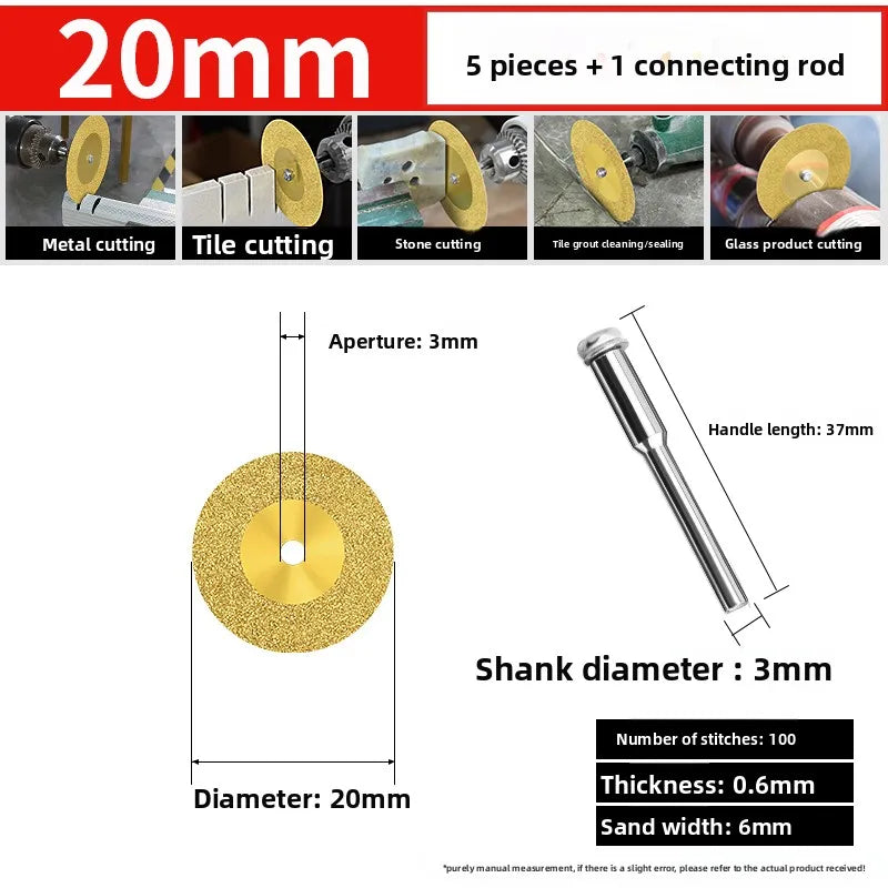 Tiling Cutting Small Slices Titanium-Coated Diamond Sand Small Saw Blades Stone Ceramic Jade Joint Cleaning and Grinding Sheets