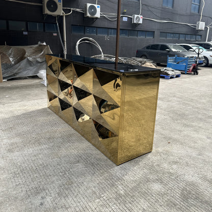 Modern Style High-quality Glass Topped Stainless Steel Wedding Counter Table for Events/decorations/weddings/parties