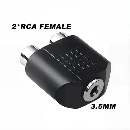 5Pcs Stereo 1/4" Male Plug to RCA Female Jack 6.35mm 3.5mm Audio Mono Adapter Connector Conversion Plug TS for Home KTV