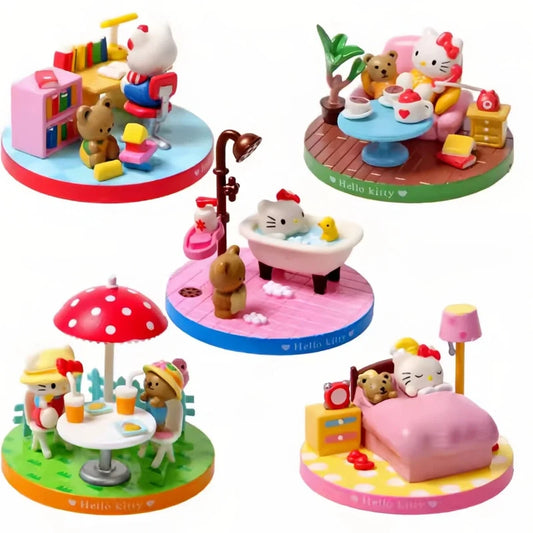 New Stock Kt Cat Worker Figurines Miniature Scenes Blind Boxes Toys Desktop Ornaments Surprise Gifts For Girls' Birthdays