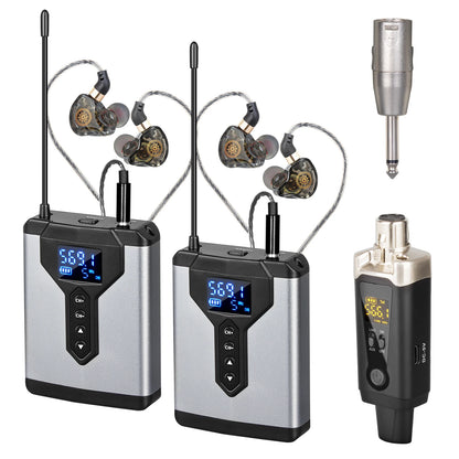 Stereo UHF in-ear monitoring wireless system DT1/2/4 transmitter and receiver of live music stage performance studio