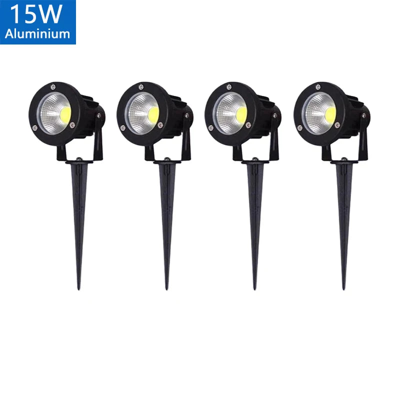 5W 10W 15W Outdoor Waterprof IP65 220V110V12V24V Spike Garden Path Green Spotlights Landscape Garden Warm White LED Lawn Lamp