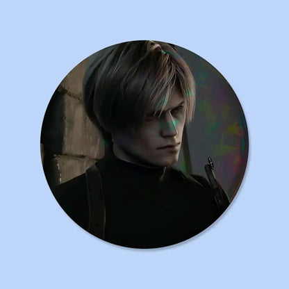 Game Resident Evil Cartoon Leon Kennedy Badges 25 32 44 58 75 Mm Round Cosplay Pin Bag Decor Friends Gifts Brooch Souvenir