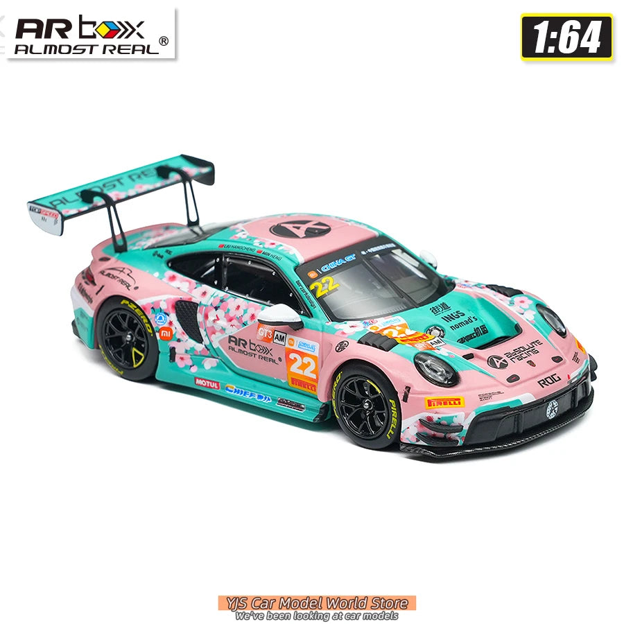 AR BOX Diecast Model 1/64 Porsche 911 GT3 R 2026 China GT Ningbo Absolute Racing #22   Car Model Stcollection