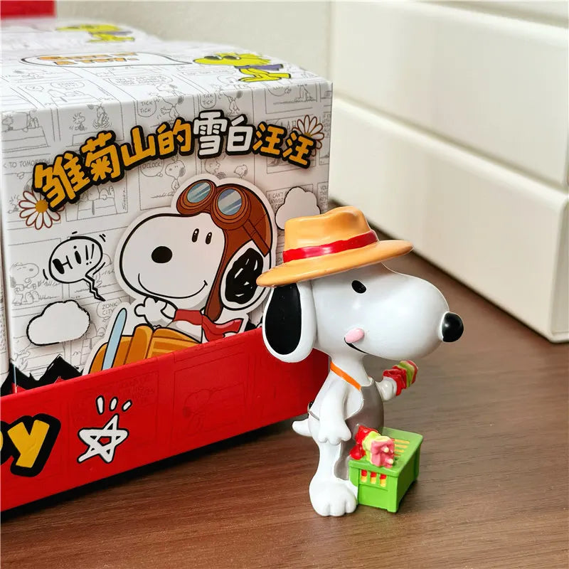Snoopy Action Figure Blind Box Mystery Box Surprise Gift Cute Cartoon Anime Figurine Car Dashboard Decor Desktop Ornament Toys