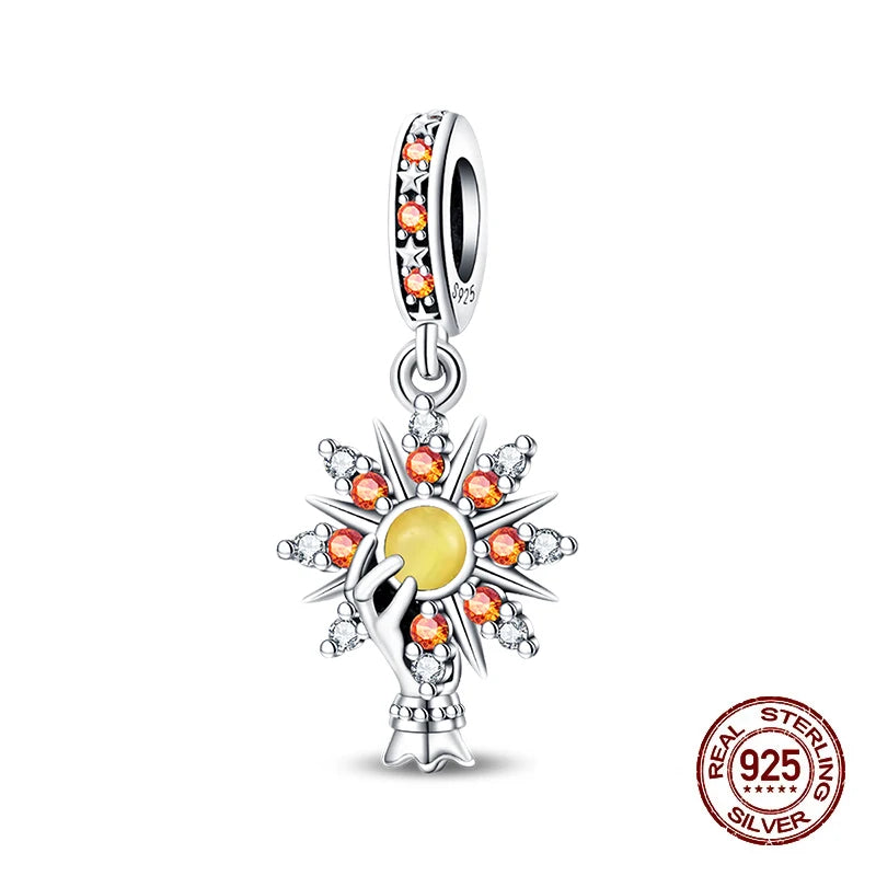 100% 925 Sterling Silver Tarot Collection Pendant DIY Hourglass Beads Fit Pandach Original Bracelet Women Jewelry Birthday Gift