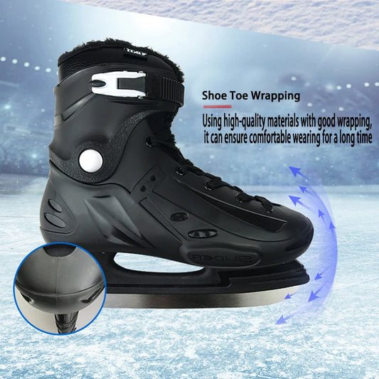 Thicken Ice Skates Hockey Shoes Strengthening Bracket Independent Velvet Inner Unisex Ice Blade Skate Shoes for Adult Beginner