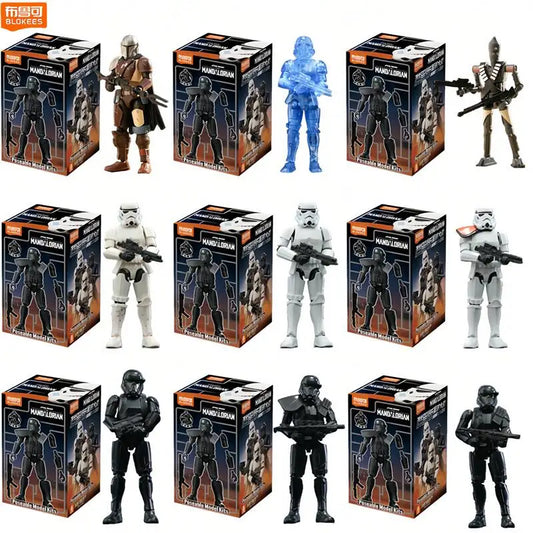 Blokees Star Wars The Mandalorian GV01-GV03 9PCS Ahsoka Din Djarin IG-11 Grogu Darth Vader Kits Action Figure Model Toy Gift