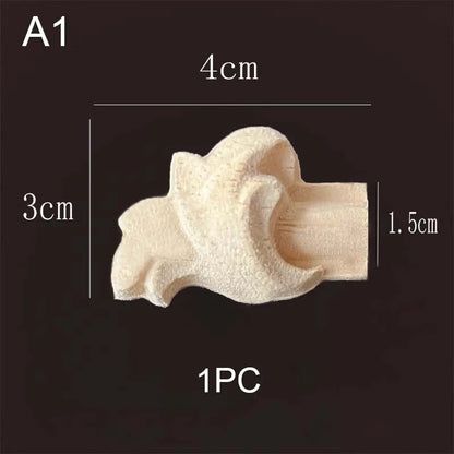 Natural Wood Corner Onlay Moldling European Style Home Decor Background Wall Applique Carved Figurine Living Room Decoration