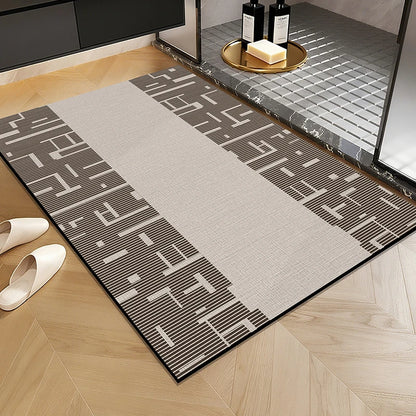 1 Elegant Style Diatomaceous Earth Material Machine Washable Rectangular Bathroom Mat, Absorbent Pad, and Entrance Door Mat