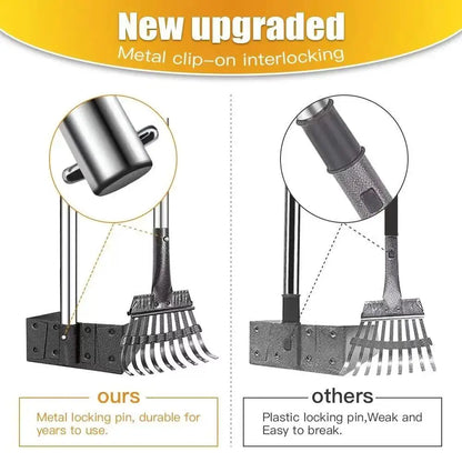 Adjustable Multifunction Pet Pooper Scooper Premium Stainless Steel Pet Tools - Long Handle, Rustproof & Durable