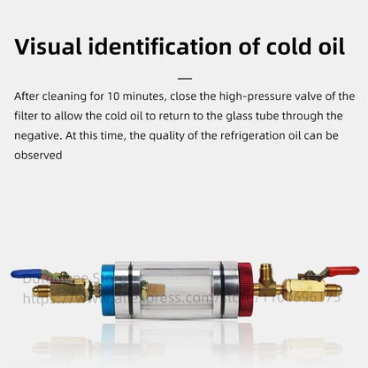Automotive Air Conditioning Refrigeration Oil Filtration Analyzer Refrigerant Oil Replacement Tool Purity Detection Purifier