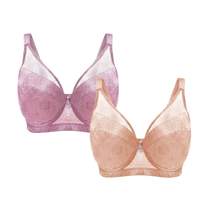 FallSweet 1/2PCS Plus Size Minimizer Bra 38-48 E F Cup for Women Underwire Push Up Bra Anti-sagging Brassiere Full Coverage