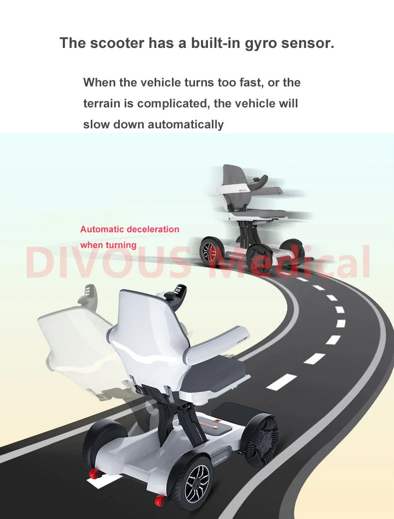 Mobile Bluetooth Remote Controlled  Foldable Electric Wheelchair Mobility Scooter Elderly Disabled Adult wheelchair