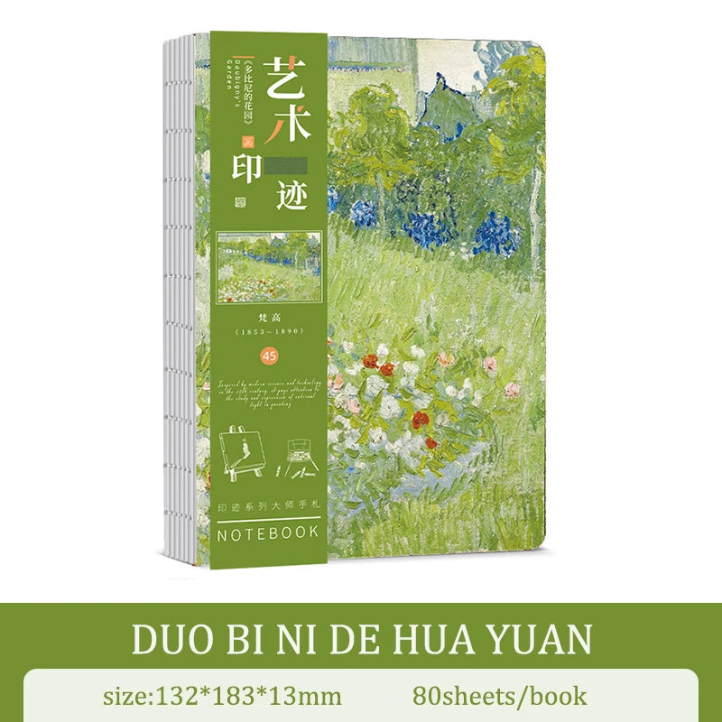 A5 Notebook Ukiyoe & Famous Painting Series Cover,80sheets/Book Writing Diary Recording Life Office Study Note Supplies CS-058