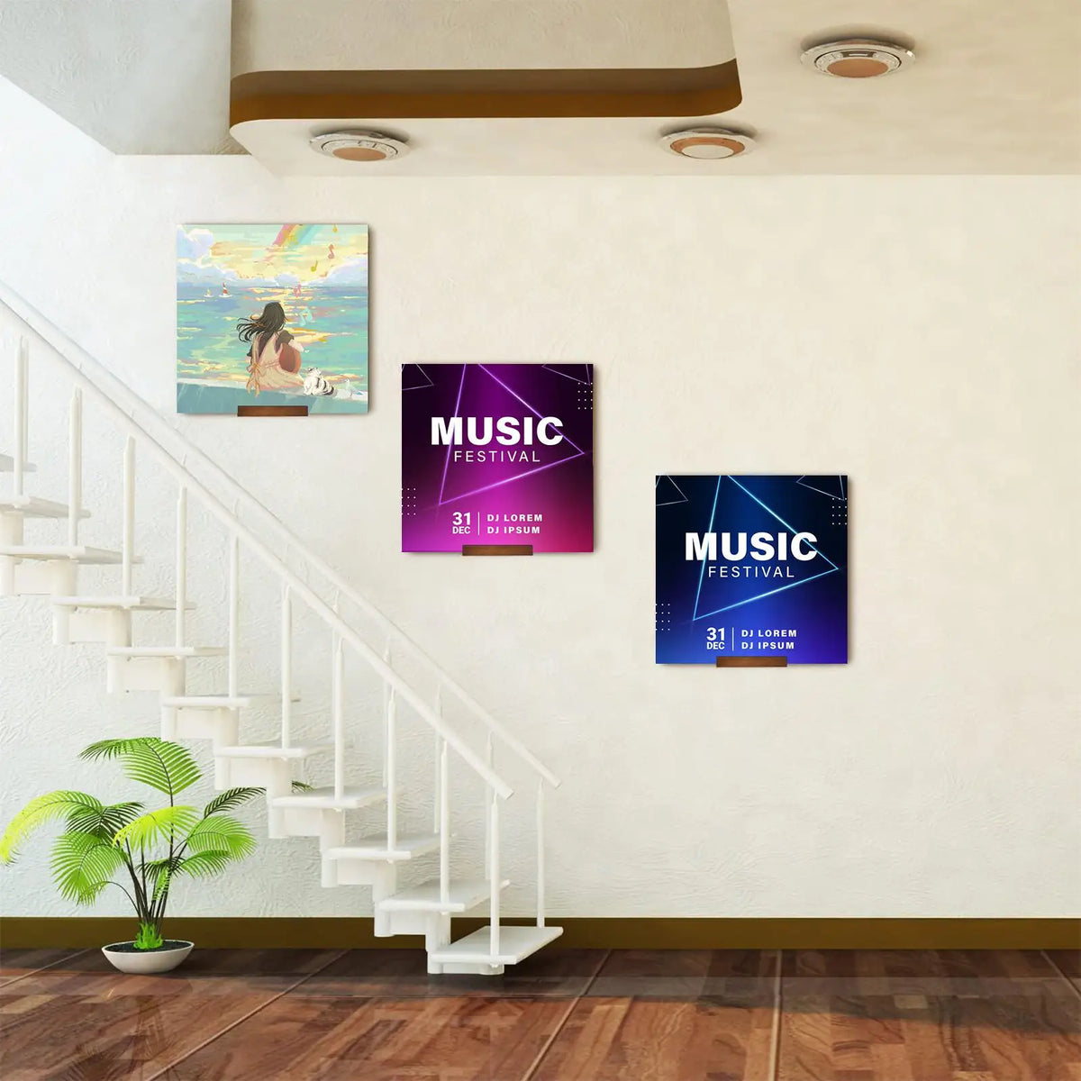 6pcs Wall Mount Wood Vinyl Record Shelf Small Record Holder Display Shelf Vinyl Record Shelves Record Album Display Holders