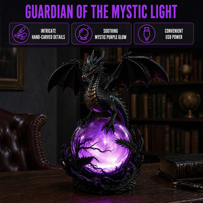 Gothic Dragon LED Crystal Ball Lamp Multifunctional USB Powered Mystic Orb Lights for Bedroom Shelf Altar Halloween Decoration