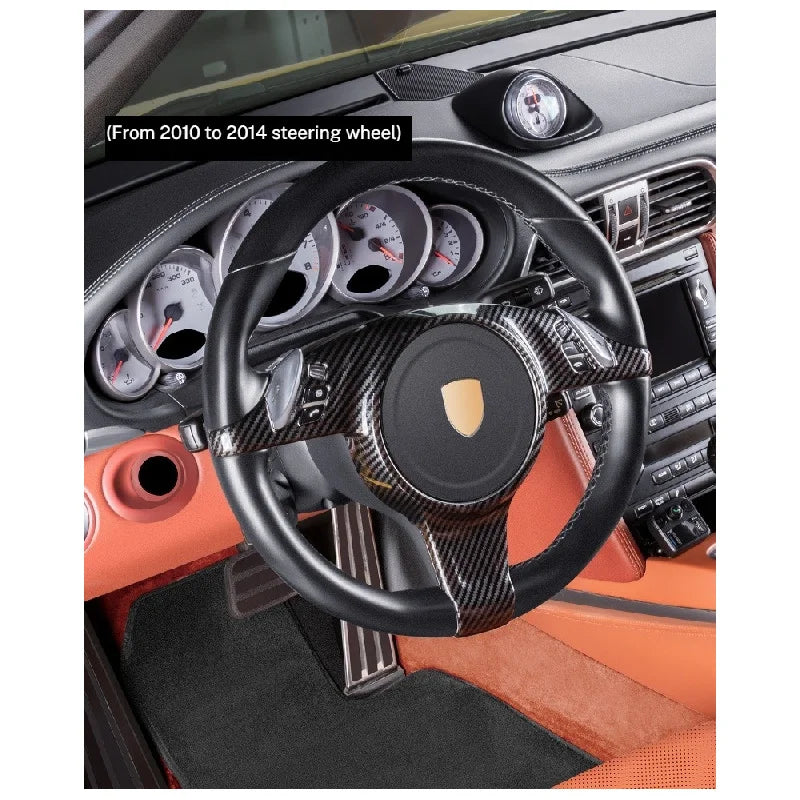 For Porsche Macan Cayenne Panamera 718 Taycan 2011-2025 Style Carbon Fiber Steering Wheel Cover Frame Trim Car Accessories