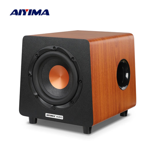 AIYIMA 800X Subwoofer 150W 8 Inch Active Speaker Deep Bass Wood Grain Woofer Amplifier Input RCA/AUX/LFE