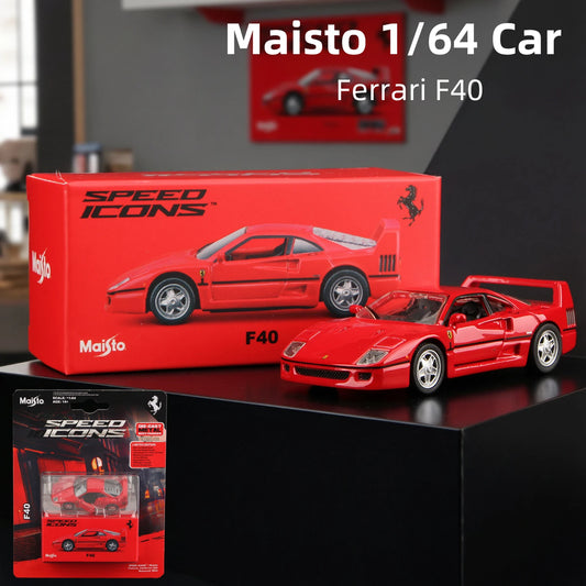Maisto 1:64 Ferrari F40 Supercar Model Static Diecast Alloy Sports Car Toy Ornament