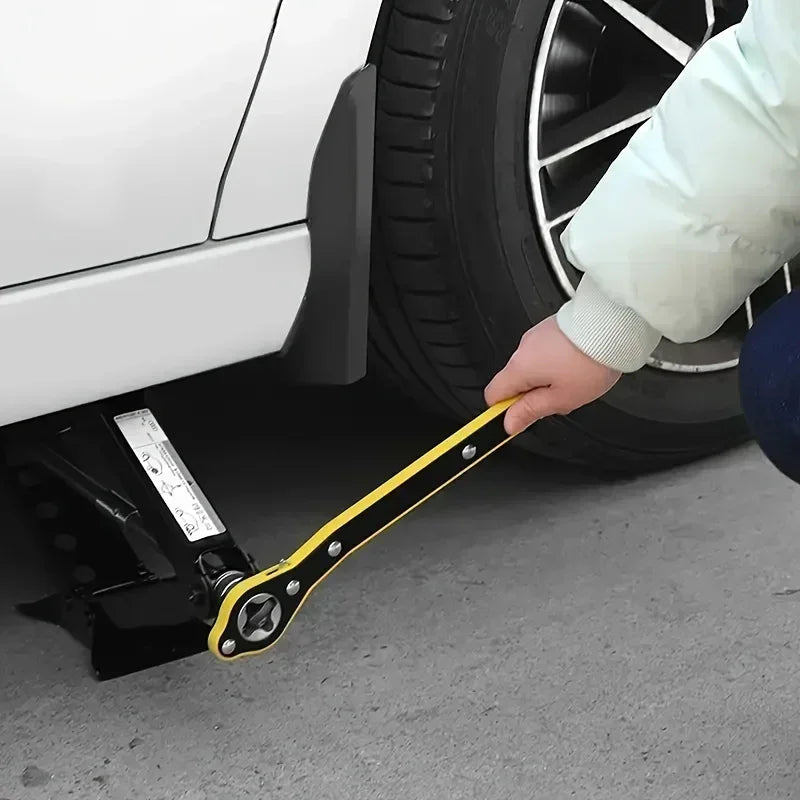 Car Scissor Jack with Wrench Auto Emergency Crank Lift Stand Labor-Saving Repair and Tire Replacement Tool for SUV Vehicle