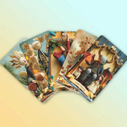 UniqueUnique Tarot Deck, 78 Clay Tarot Cards for Beginners and Experienced Readers, with Guidebook, Tools for Reflection