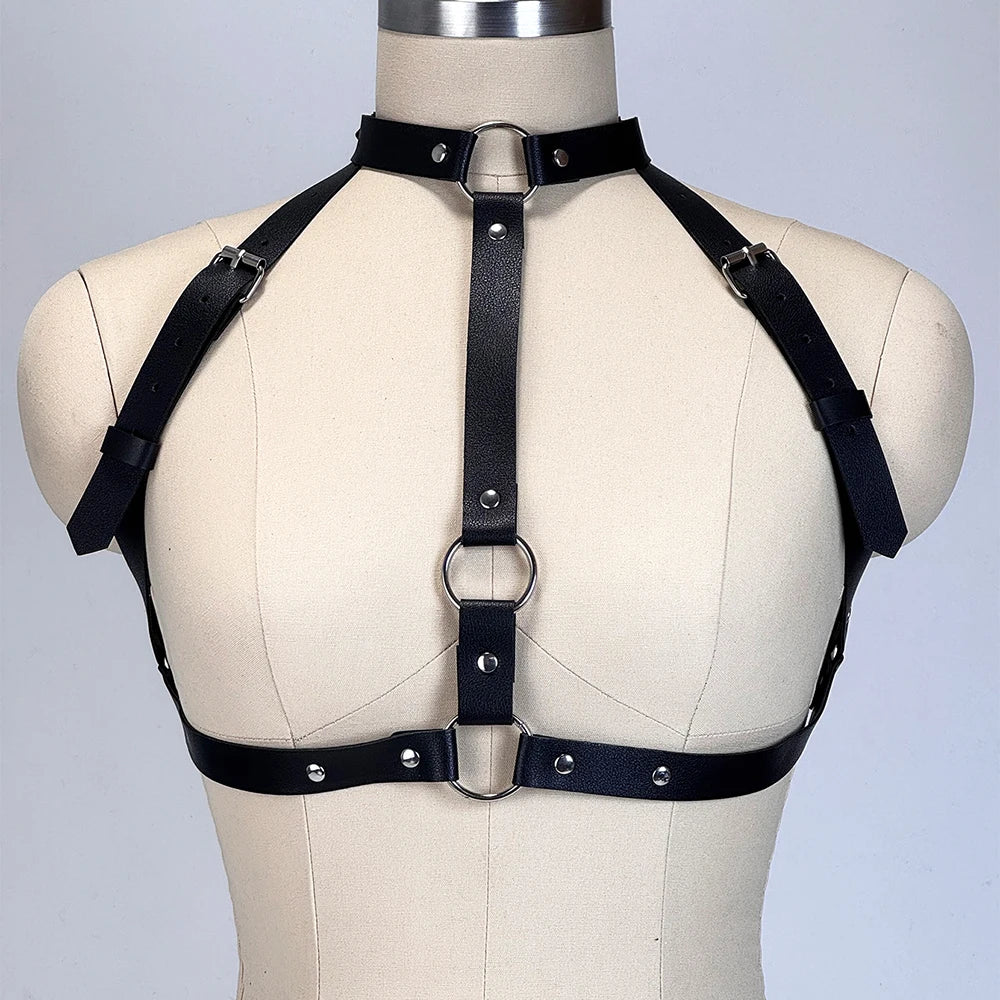 Women's Fashion Sexy Street Style Harness Belt Cool Punk Rock PU Leather Belt Gothic Exotic Clothing Accessorie for Party