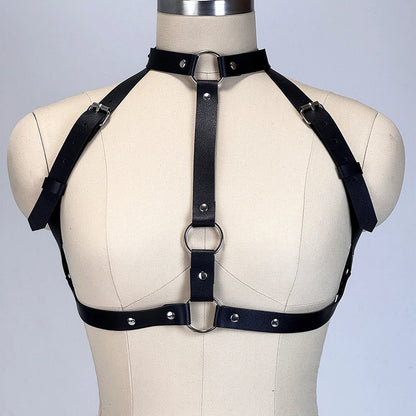 Women's Fashion Sexy Street Style Harness Belt Cool Punk Rock PU Leather Belt Gothic Exotic Clothing Accessorie for Party