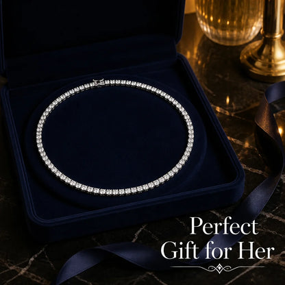 SY Brand Jewelry 925 Sterling Silver Tennis Chain Necklace For Women Men 7A Zircon Luxury Necklaces Rhodium Plated S925 Jewelry