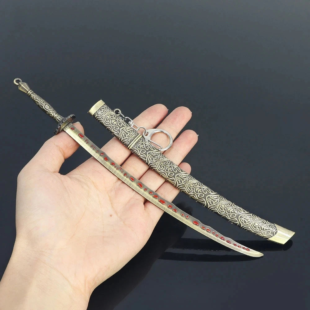 Mini Dark Moon Sword Keychain ER Game Peripherals Ranni Hand of Malenia Moonveil Sword Model Key Ring llavero Gift Toys