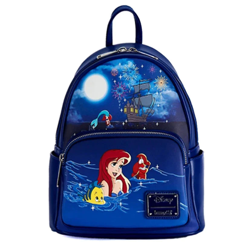 15 Styles Loungefly Disney Princess Series Manga Style Animated Collage Collection Mini Backpack