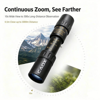 CAOX 10-30x25HD Binoculars Portable Professional Monocular Powerful Long Distance, Suitable for Hunting, Outdoor, and Concerts