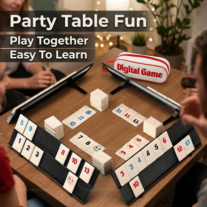 2026 New Rummy Cube Game Set with 4 Racks 106 Tiles Portable Case Family Classic Board Game Travel Friendly Educational Kid Gift